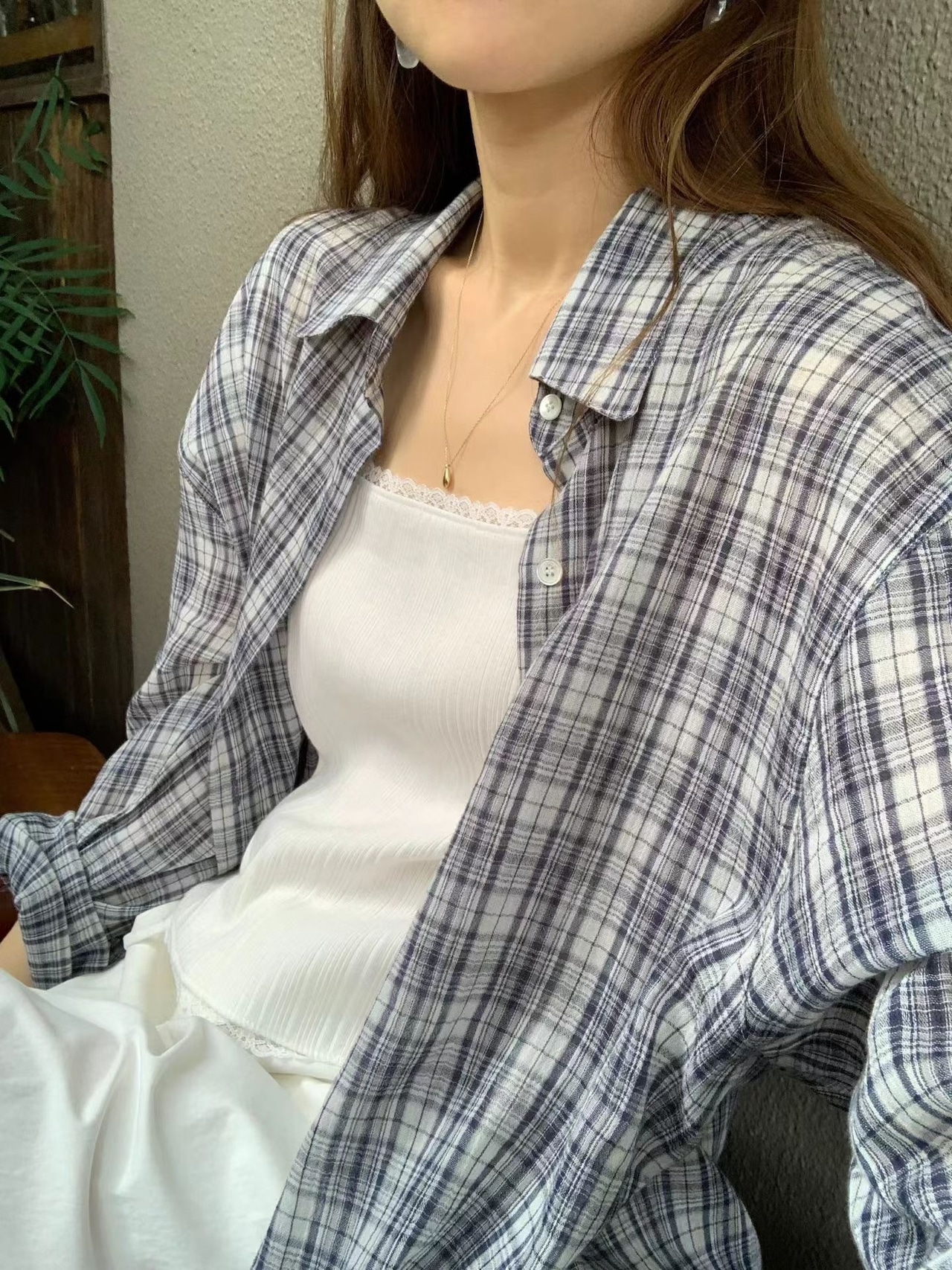 (予約) ounce / Summer check shirt 2color