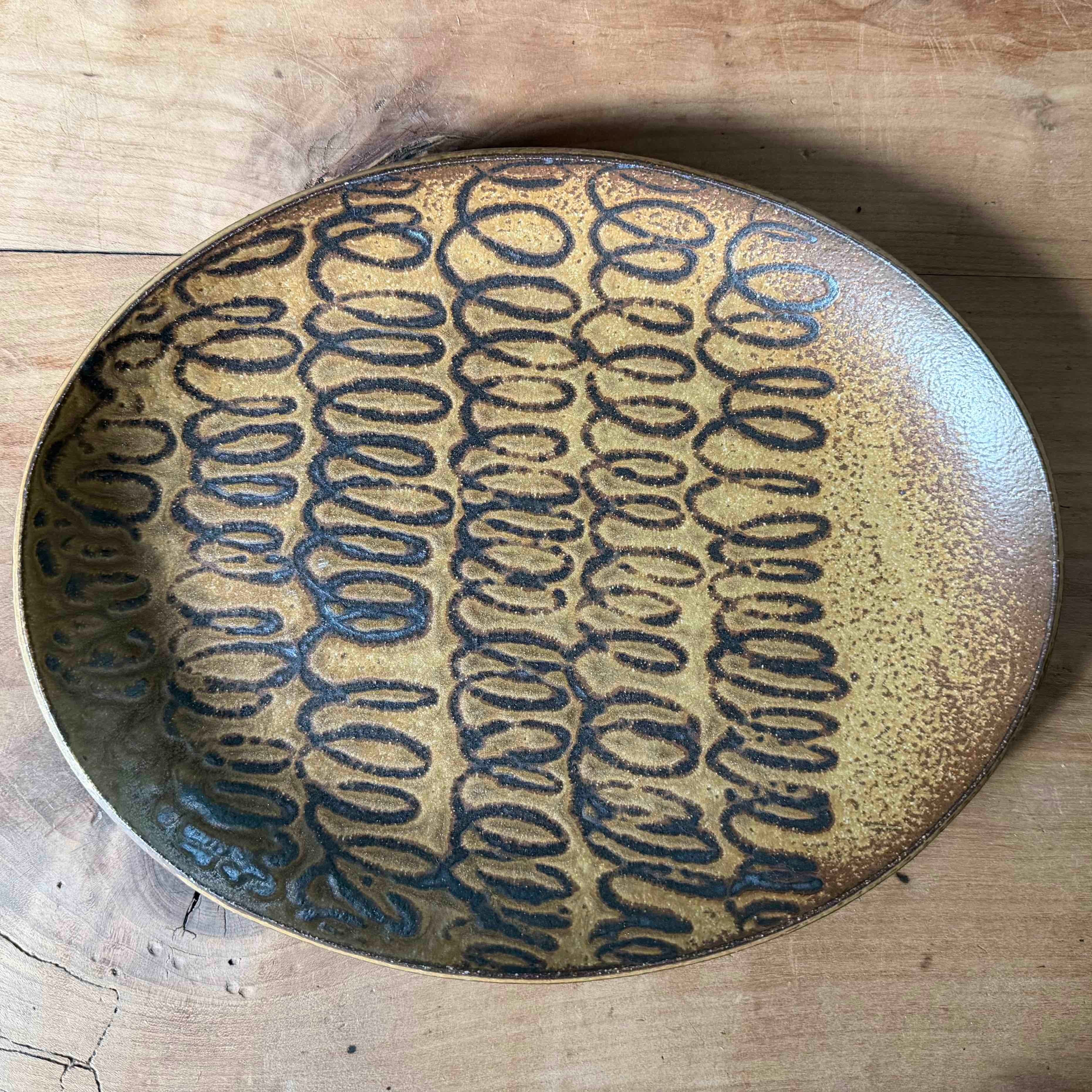 城進 鉄絵オーバル皿 大