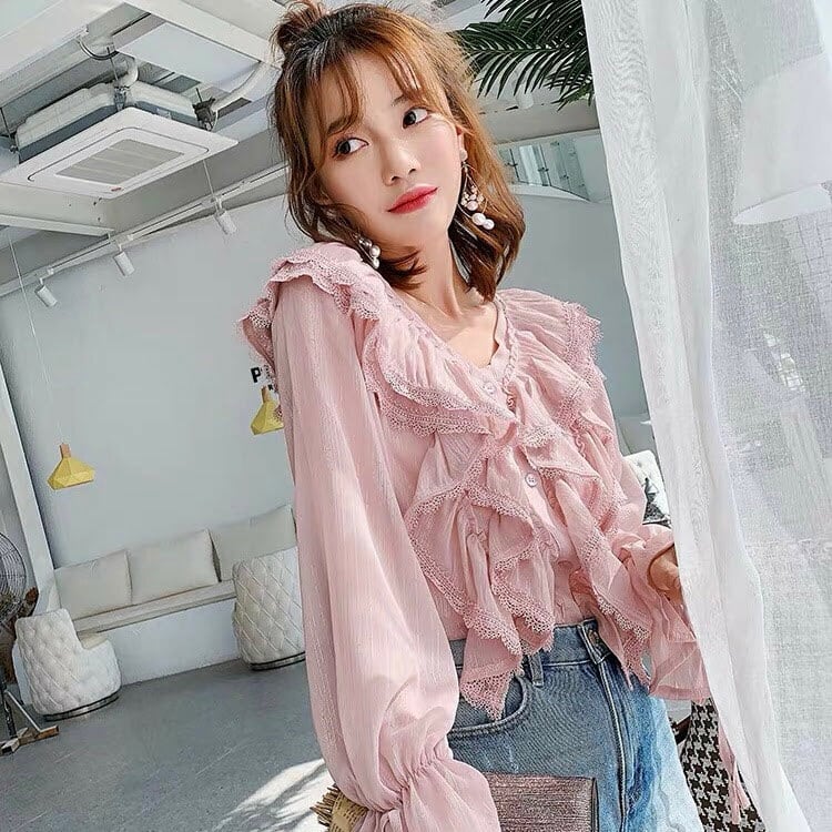 素敵♡シフォンフリルトップス シフォンフリルトップス – BUNNY APARTMENT