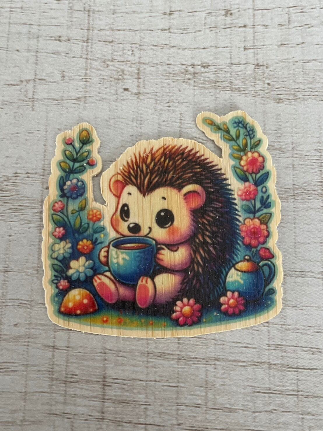 バンブーステッカー　ハリネズミ