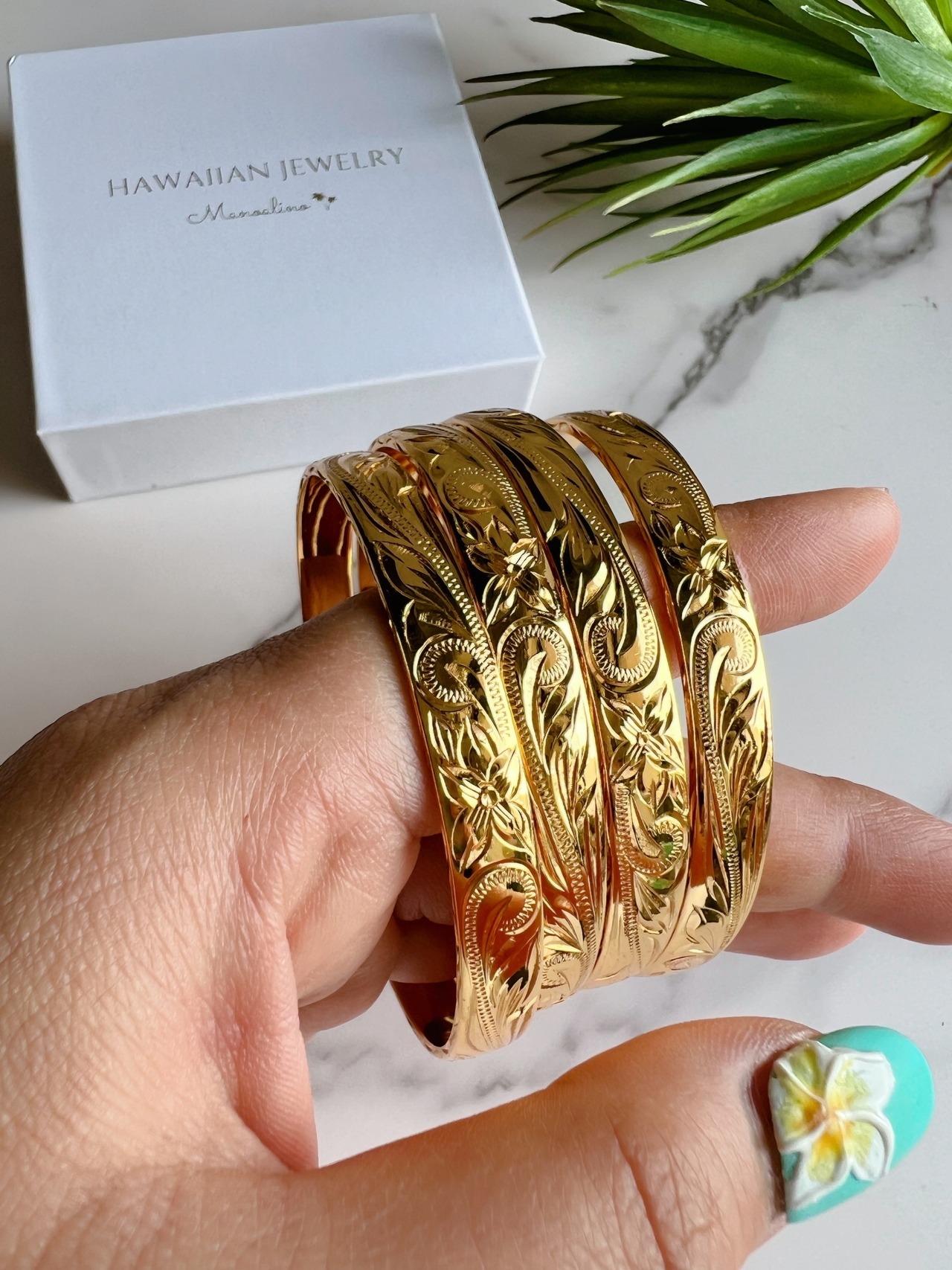"手彫り"8mm Bangle Hawaiianjewelry(ハワイアンジュエリー8mmバングル)