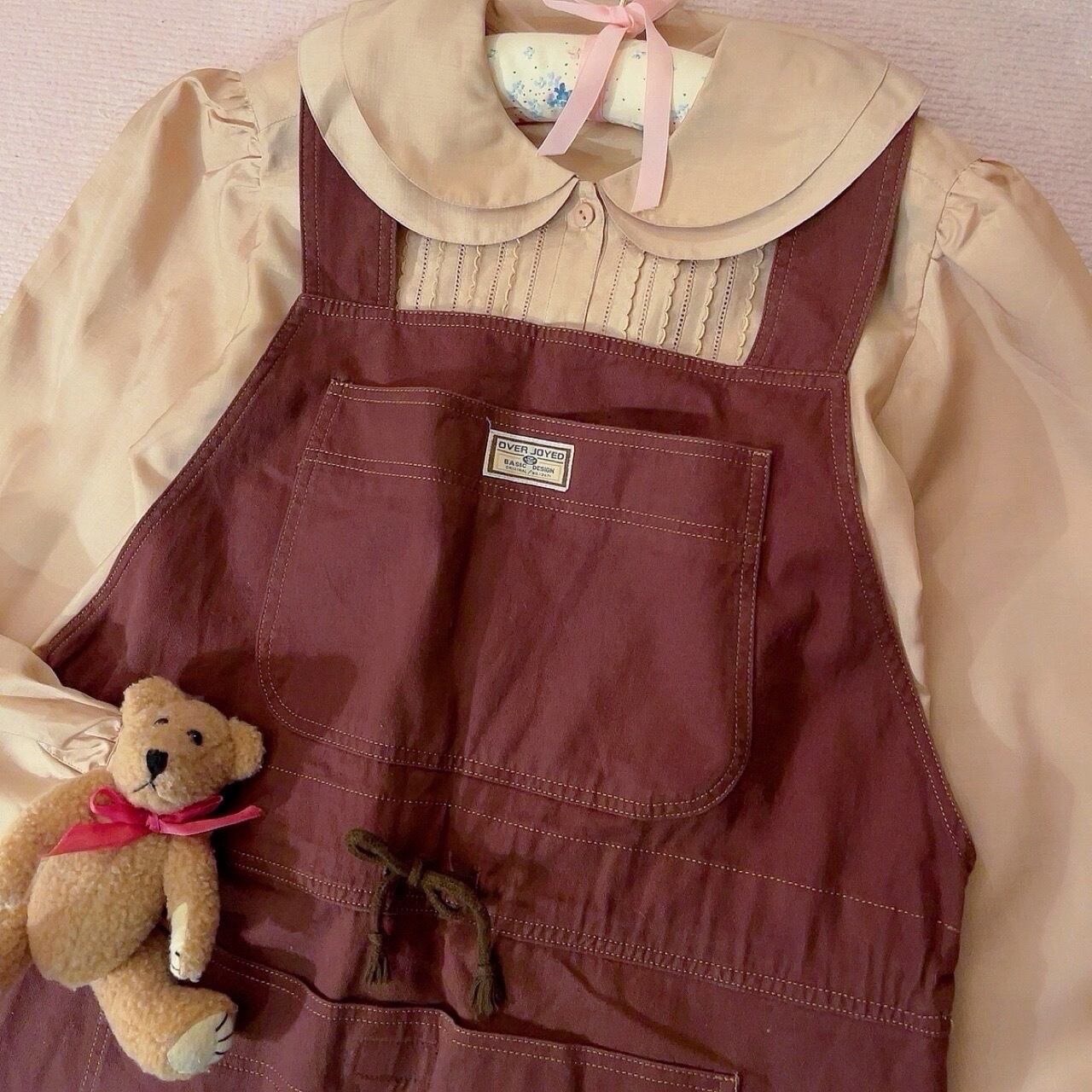 dog wappen brown pocket jumper skirt