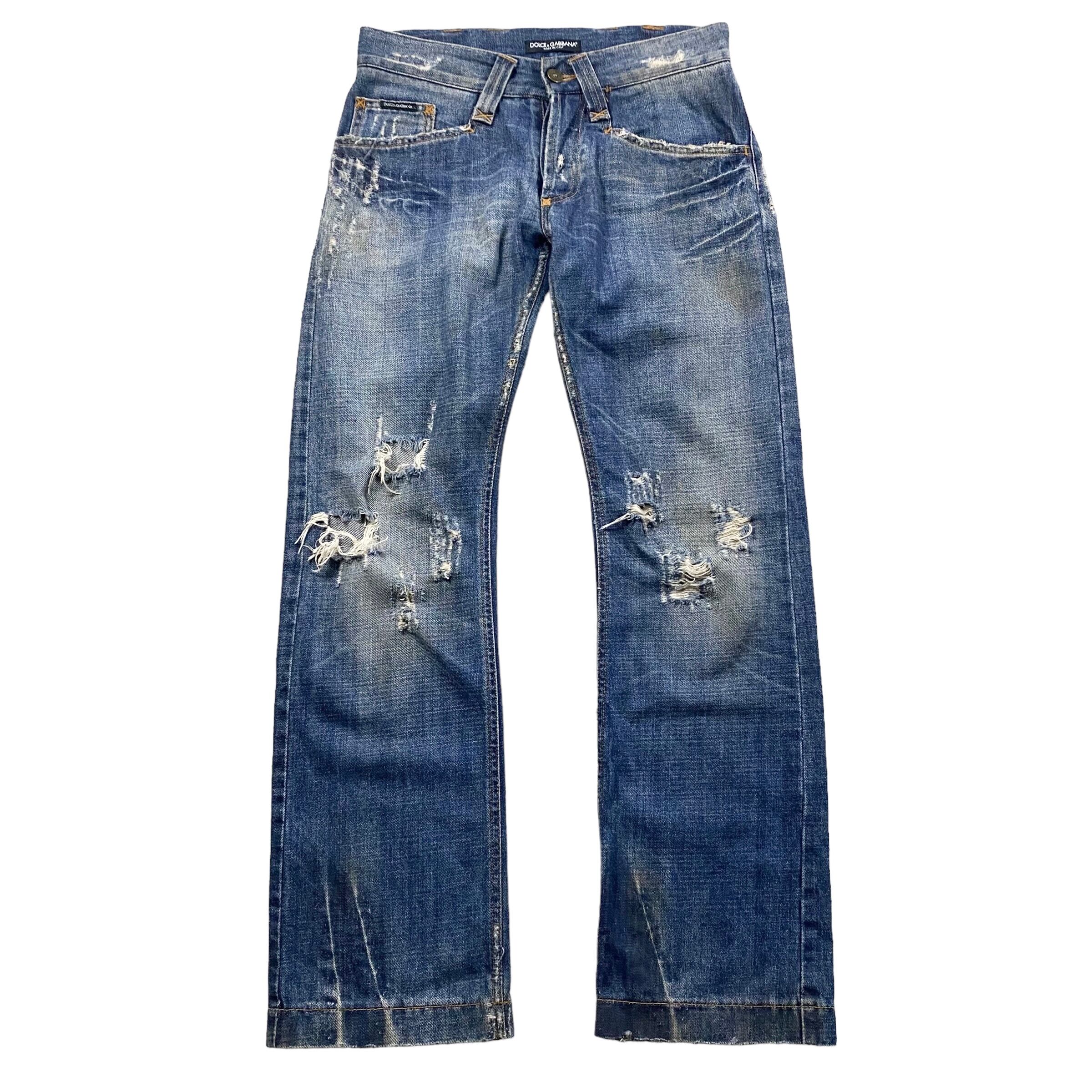 DOLCE&GABBANA hard damaged denim pants | NOIR ONLINE powered by BASE