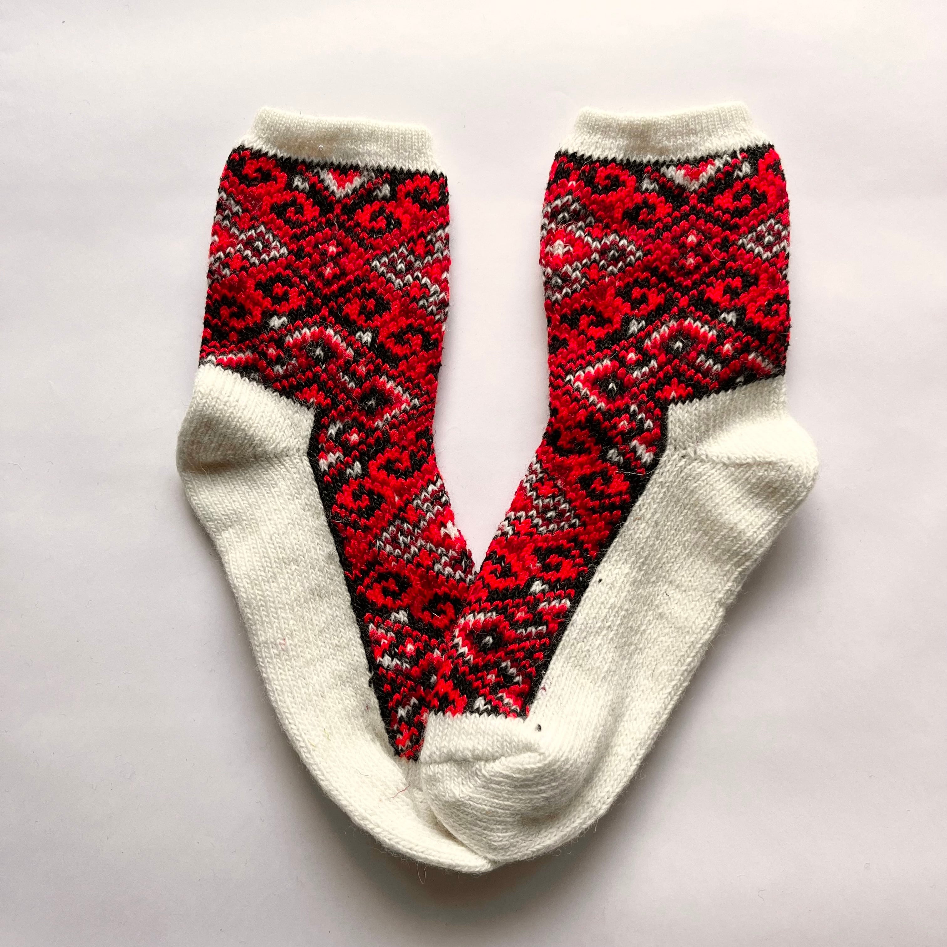 ウクライナ支援/ウールソックス(伝統刺繍柄)