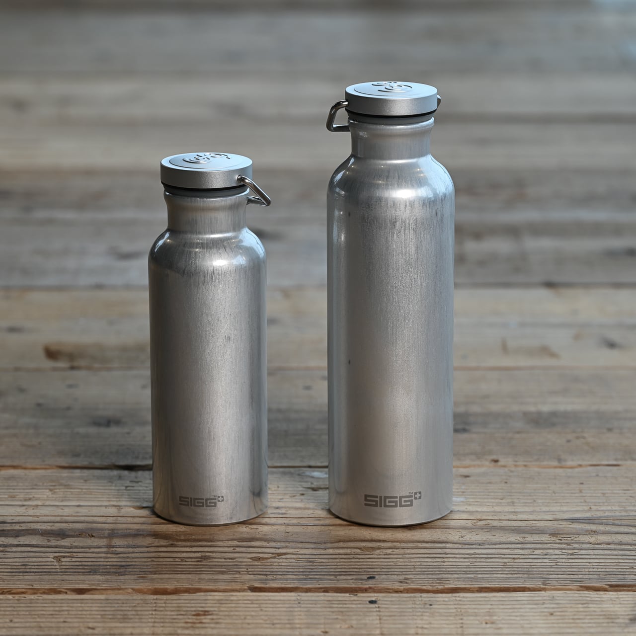 スイス製・エコで軽量なアルミ製ウォーターボトル【0.75L】3色》アルミ