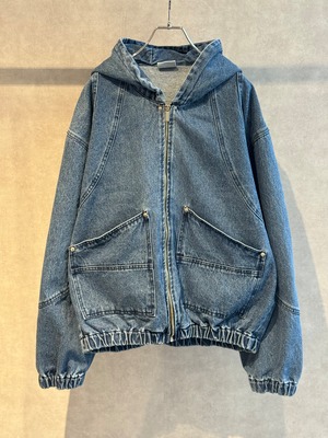 hood  denim zip jacket