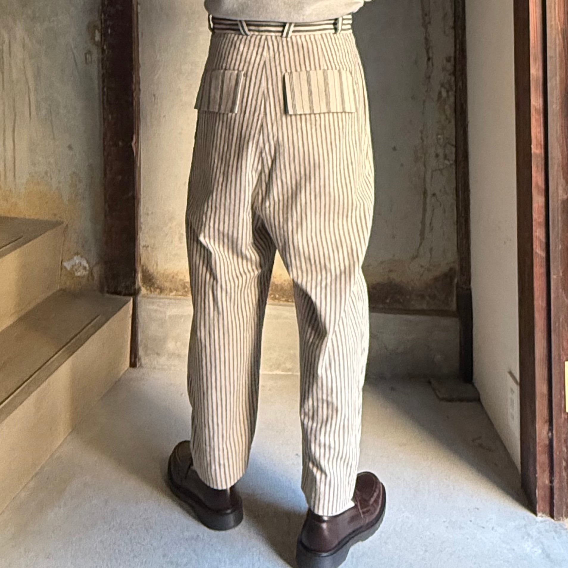 ROGGYKEI／ロギーケイ RK PT-02 ストライプテーパードパンツ sizeS