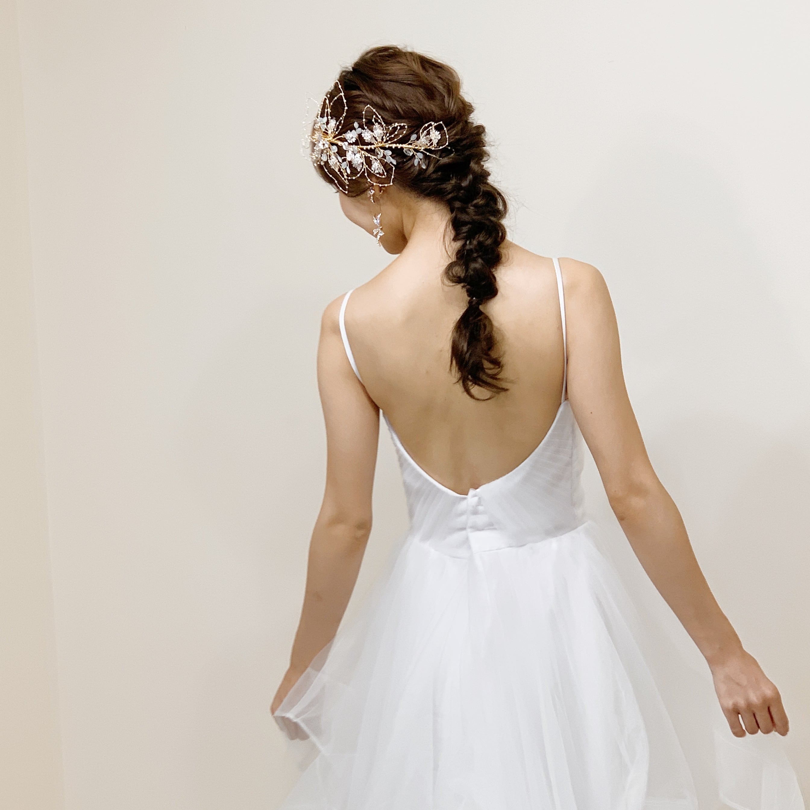H-79 gold_flowerヘッドドレス | ウェディング・ブライダル