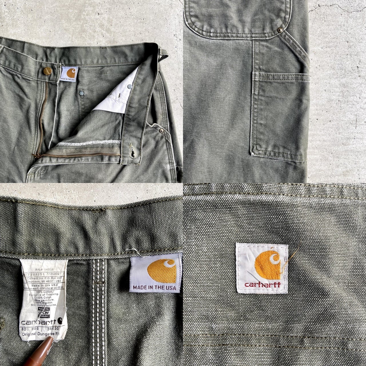 Carhartt カーハート ダック地ワークパンツ キャメル系  W36