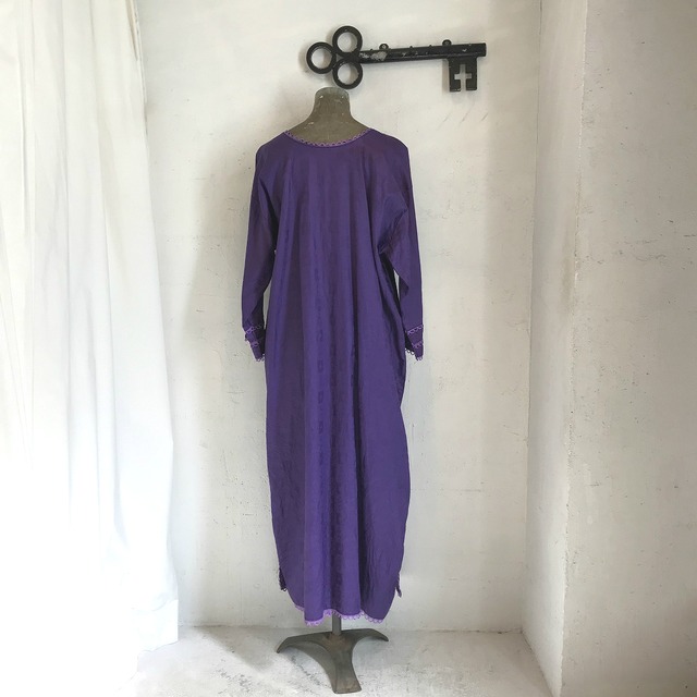 ヴィンテージ エスニック マキシ丈 ワンピース 紫 パープル Tokyodresslab ヴィンテージ エスニック マキシ丈 ワンピース 紫 パープル Tokyodresslab