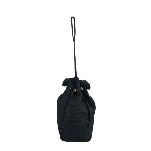 Christian Dior クリスチャン ディオール カナージュ ハンドバッグ ブラック チャーム ナイロン ミニバッグ 巾着 vintage ヴィンテージ オールド fk4pww