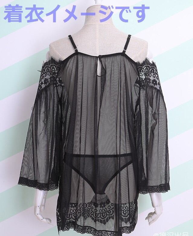 IM539:かわいいレースのベビードール ブラック