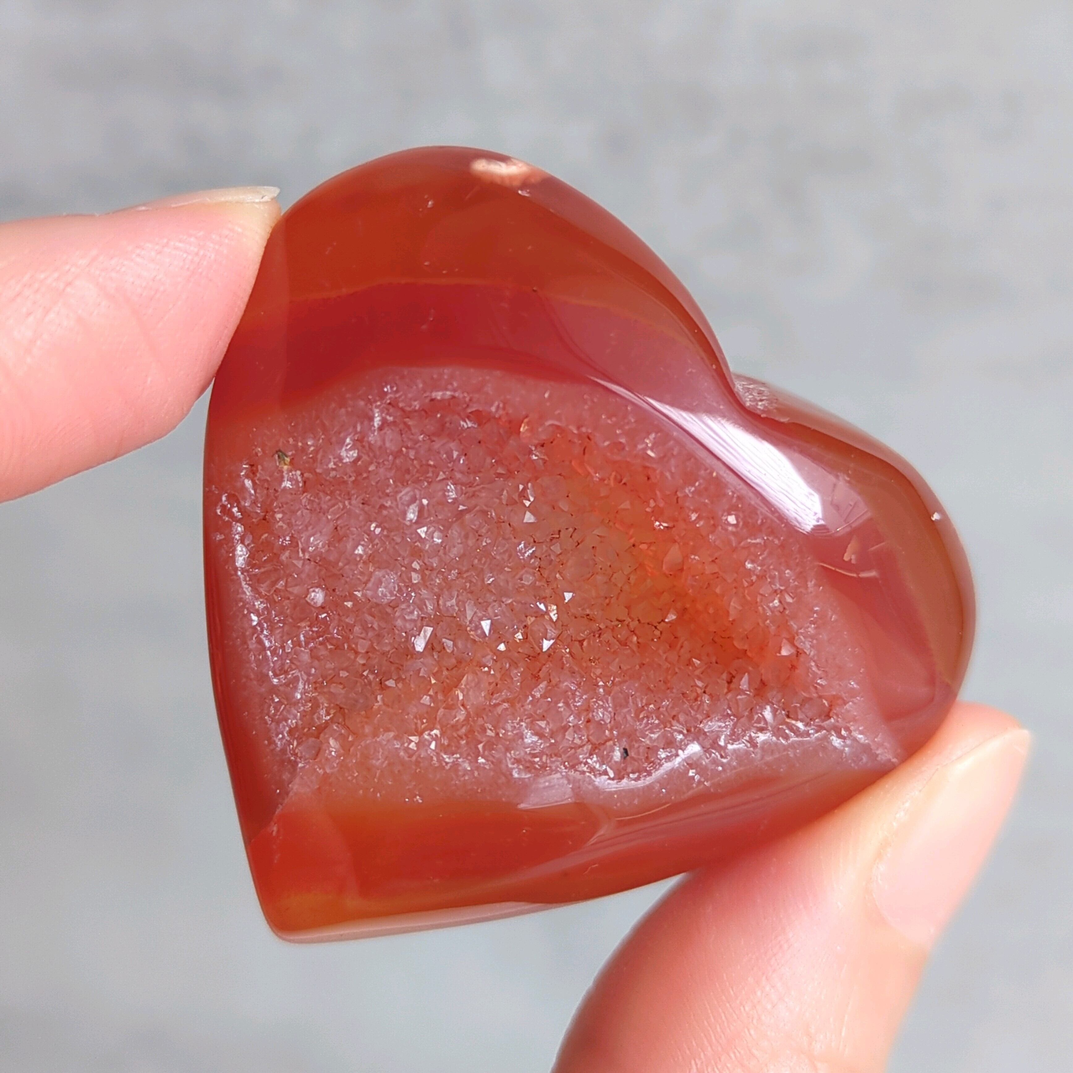 ドゥルージーカーネリアンのハート No.3 | ほしあかり 天然石のお店