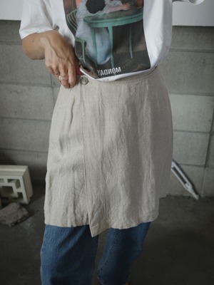<vintage>linen wrap skirt