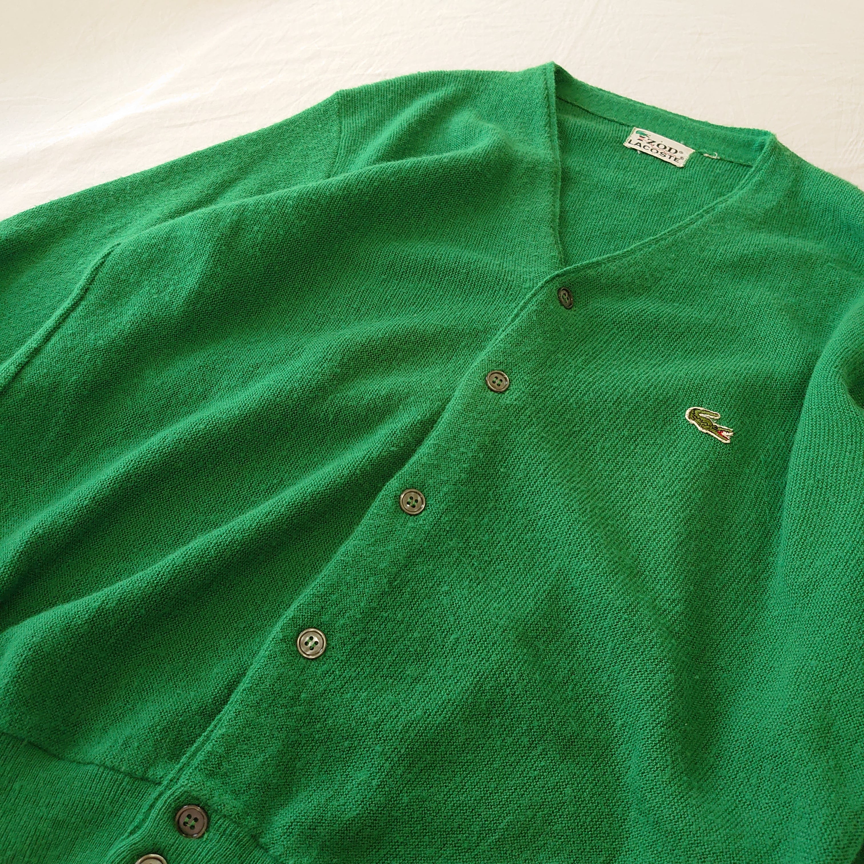 人気カラー】IZOD LACOSTE アイゾッド ラコステ カーディガン 緑 