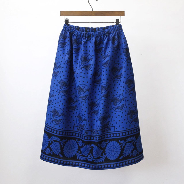 アフリカ布のギャザースカート（カンガスカート）軽い 涼しい 夏スカート