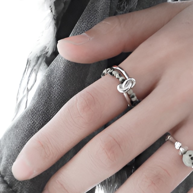 Beaded knot ring C0193