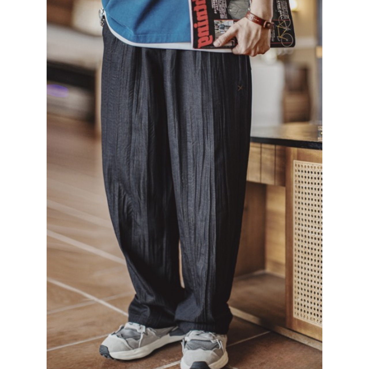 Pleated wide-leg pants 0776 - 4