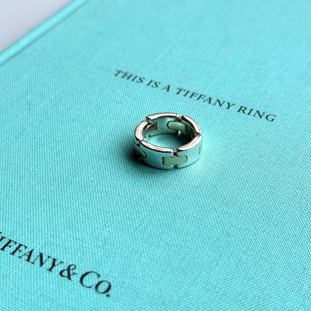 vintage tiffany ヴィンテージティファニーvintage tiffany&co. H link ring 18k×silver925 8.5号コンビリング