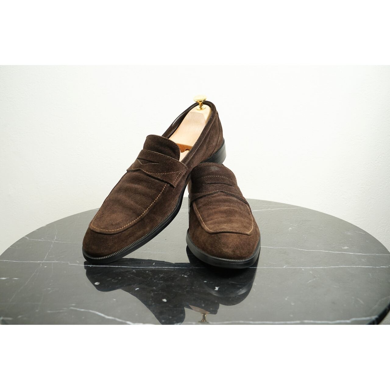 EMPORIO ARMANI スエードローファー 42 ダークブラウン Vibram SS40