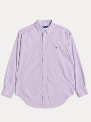 90s Ralph Lauren ラルフローレン ライトピンク 長袖 マルチポニー刺繍 オックスフォード ボタンダウンシャツ