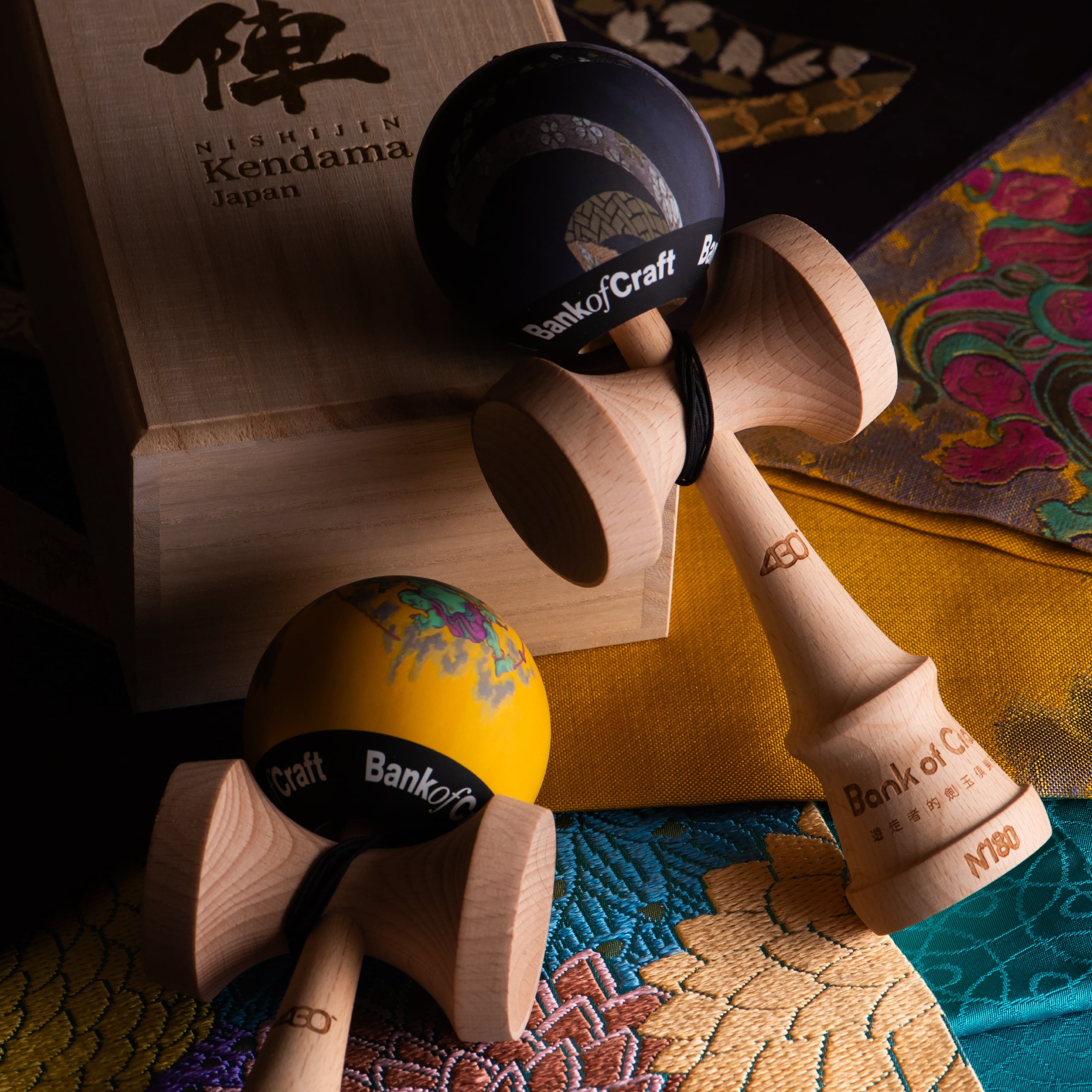 Bank of Craft×西陣織×430】 伝統工芸デザインけん玉 - 風神雷神