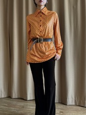 geometric pattern rétro long shirt-5191-3