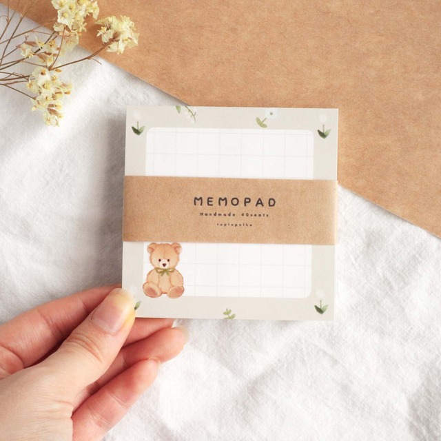 くまのメモ帳 green&white