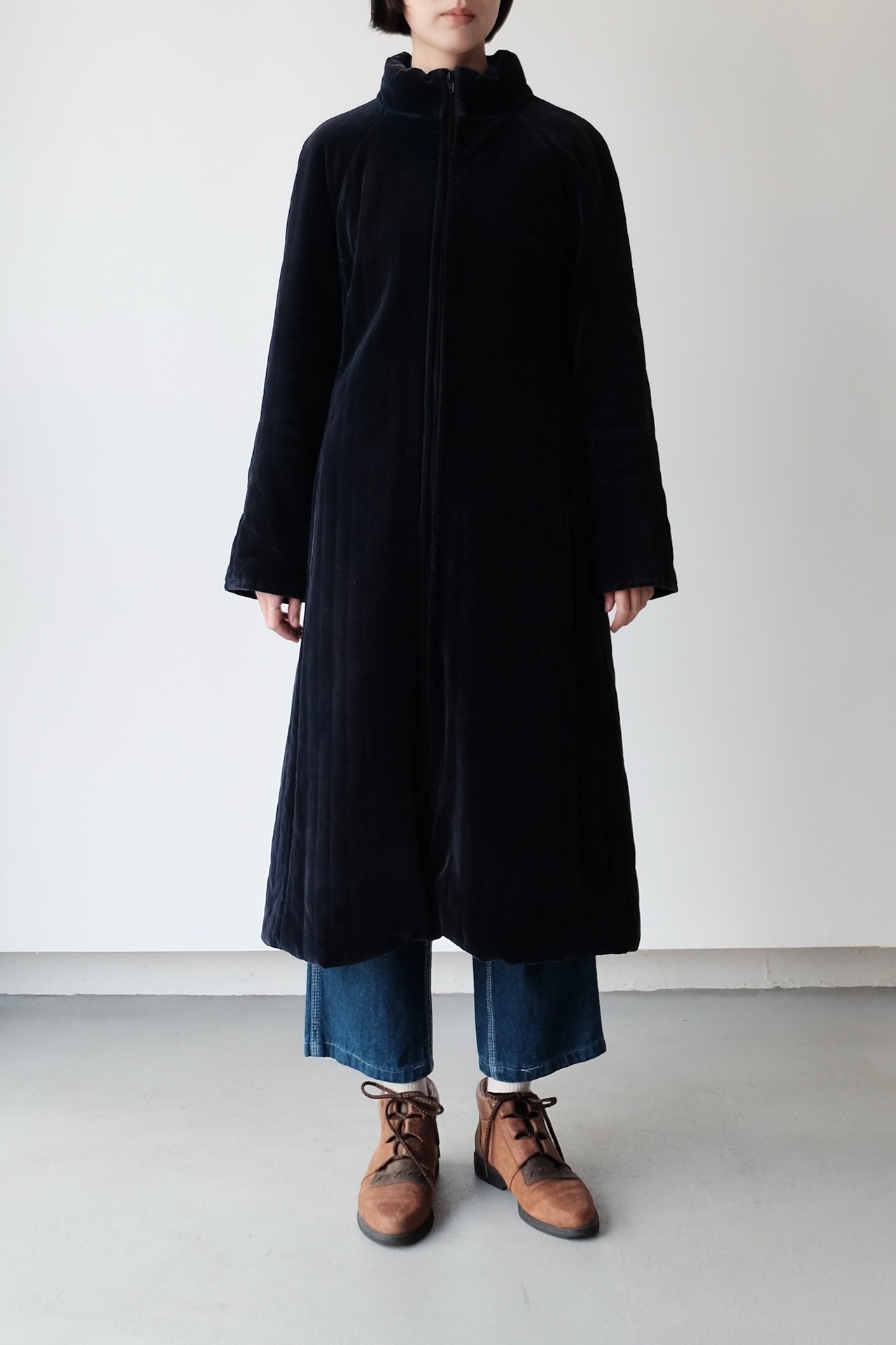 Vuokko purple velvet padded coat