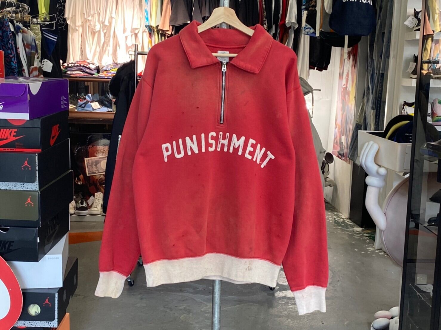 SAINT MICHAEL H-ZIP SWEAT SHIRT RED LARGE 255KK1552 | BRAND BUYERS