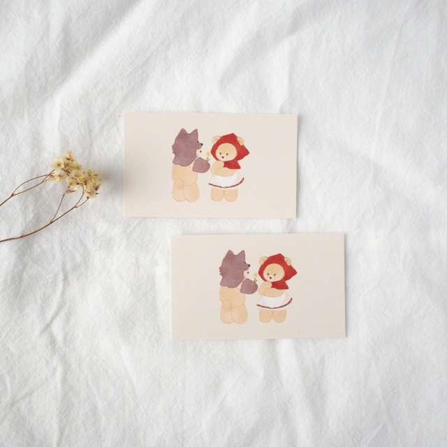 くまの赤ずきんちゃんメッセージカード