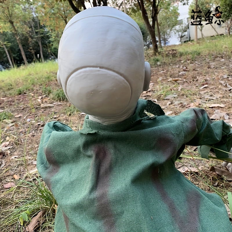 オブジェ ゾンビ スキンヘッド 電動 音が鳴る インテリア 置物