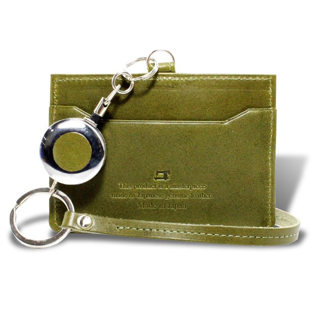 栃木レザー 定期入れ ： リールキー付単パスケース 本革 4OO3357 | TOA