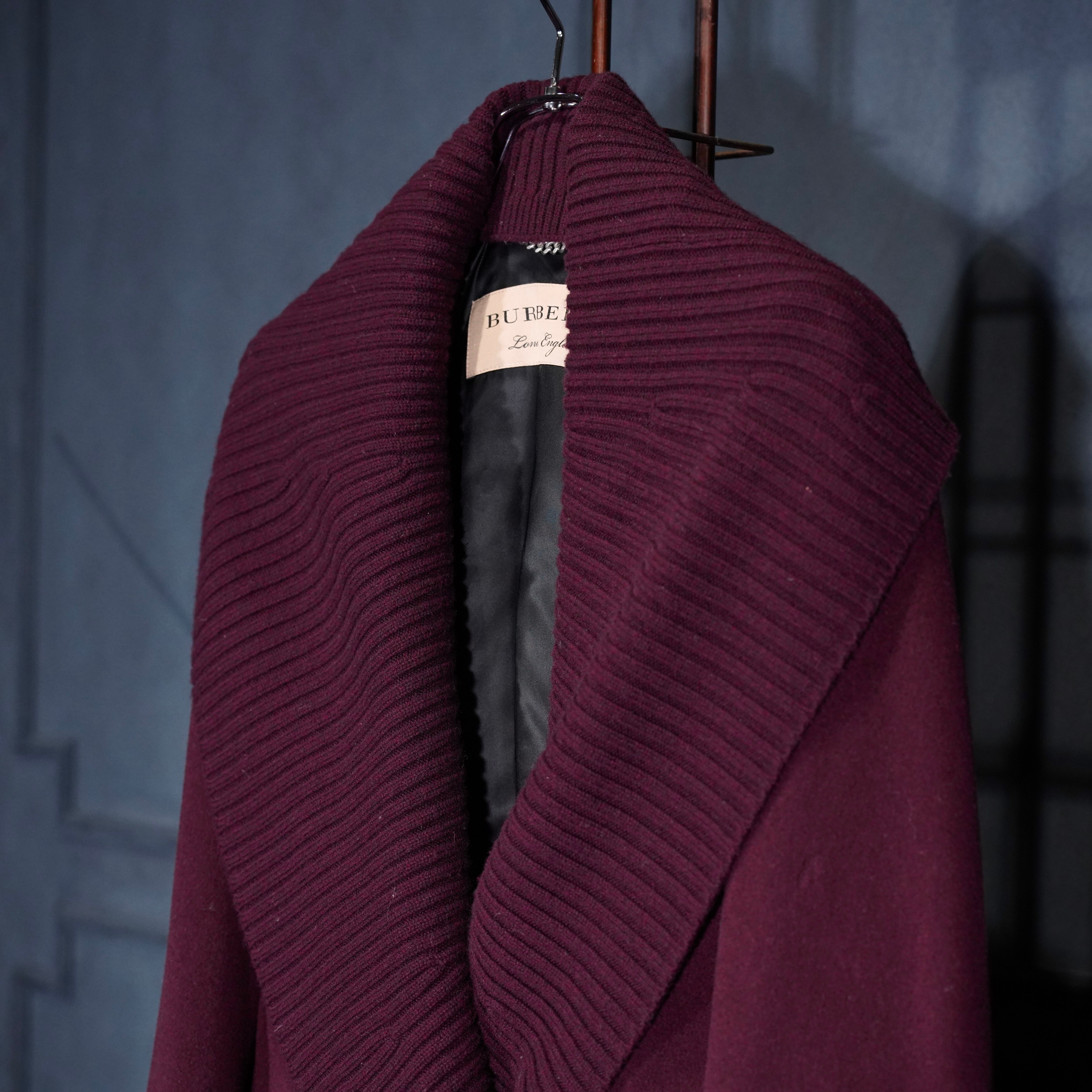 BURBERRY LONDON ENGLAND Cairndale KNIT TRIM CASHMERE COAT