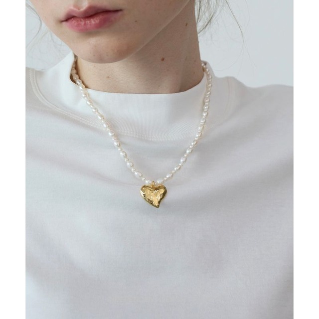 Heart charm necklace　a00114