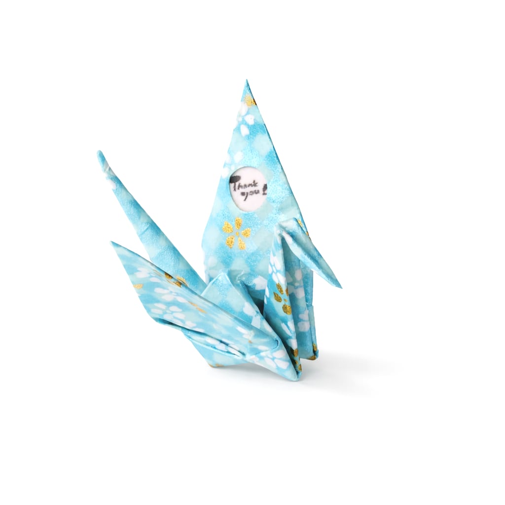 折り鶴マグネット|水色