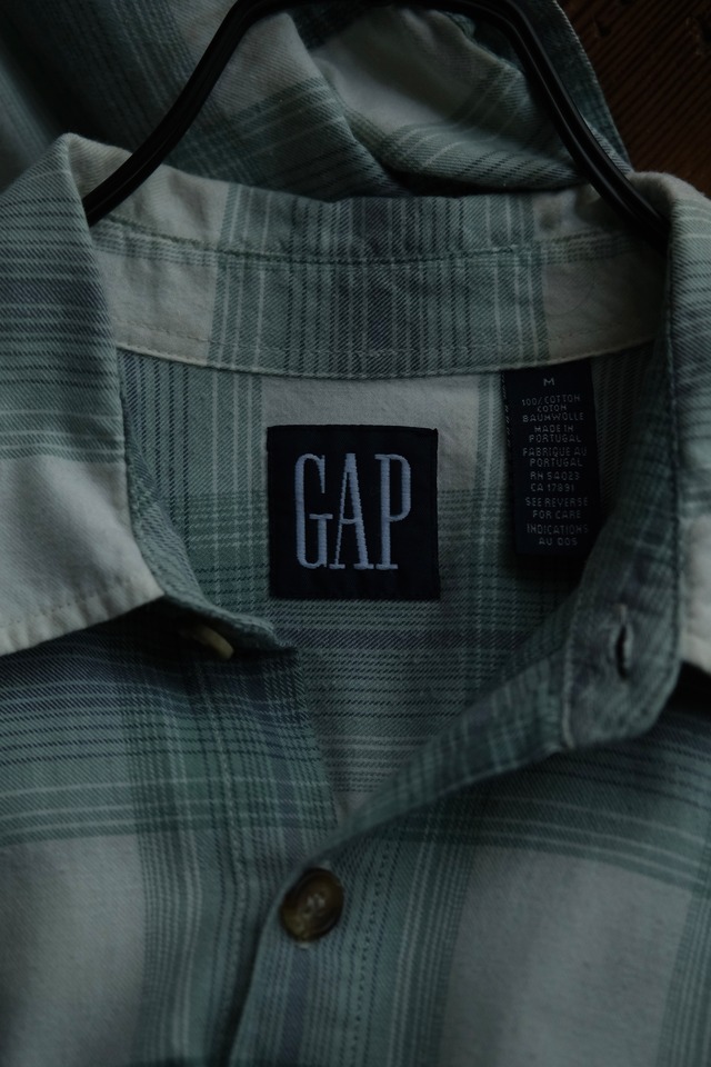 Utah／90's "GAP" cotton flannel check shirt