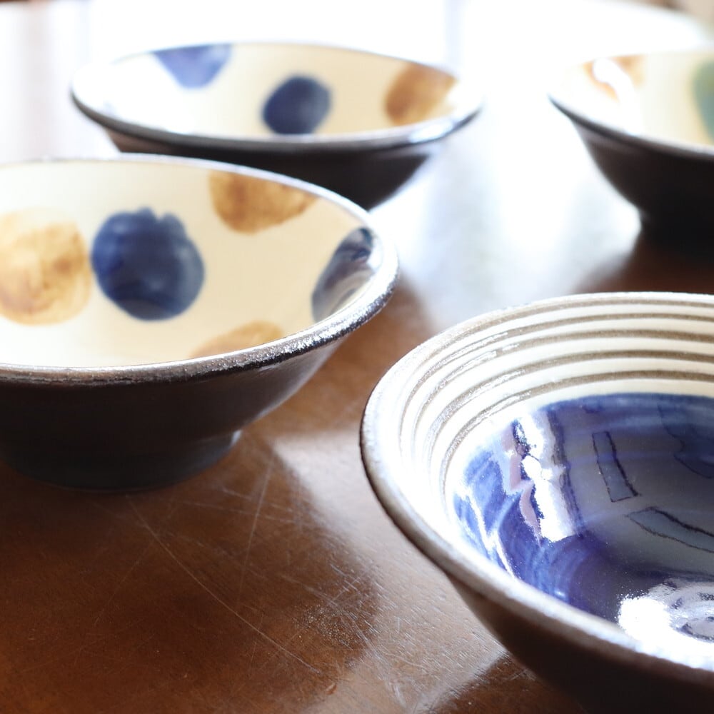 やむちん4枚セット やちむん 常秀工房 4寸鉢 Yachimun Bowl 12cm #195 | 和食器のお店