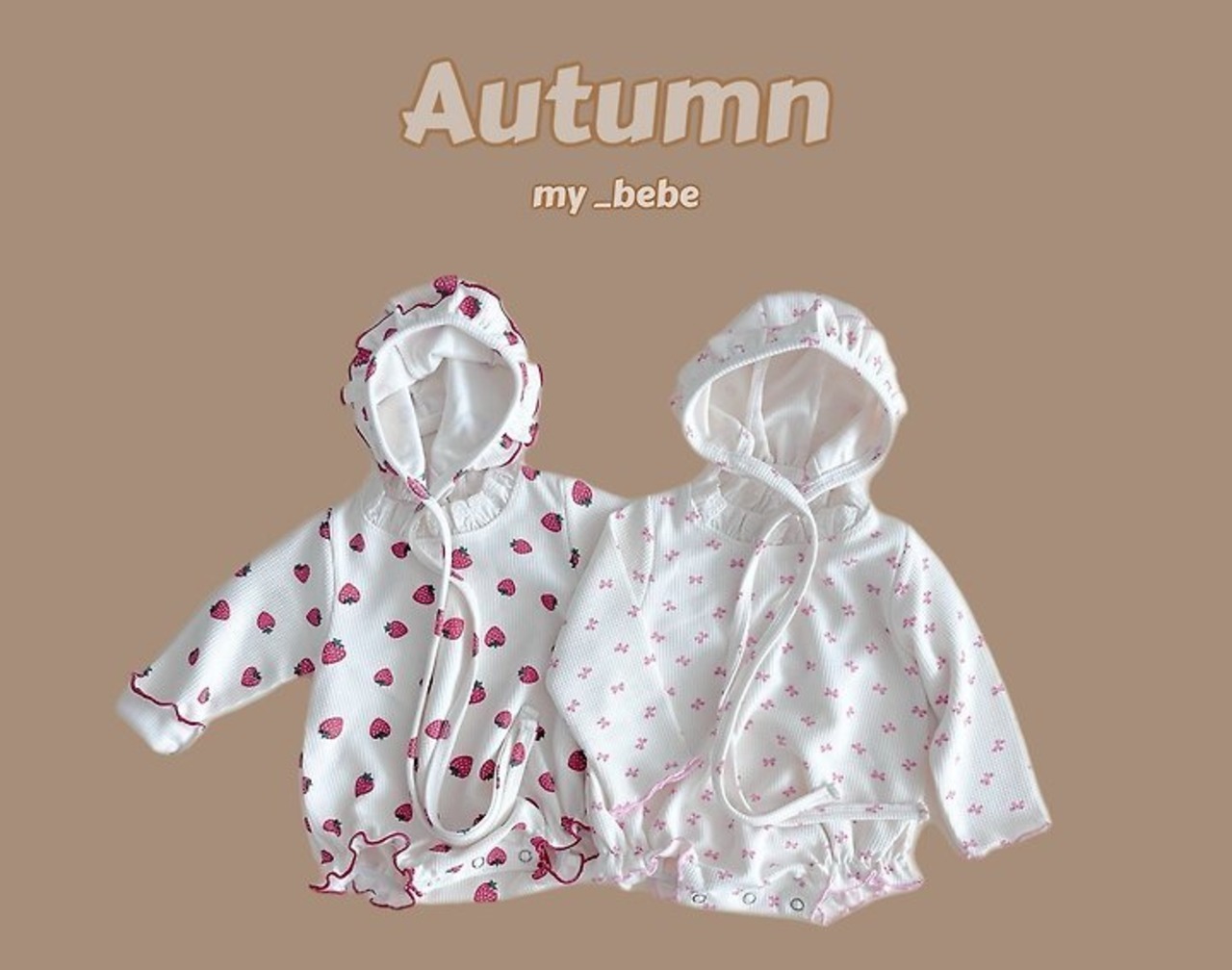 韓国子供服 / Mybebe / ワッフルレーススーツ (ボネット付き) / ベビー *S~Ⅿ*