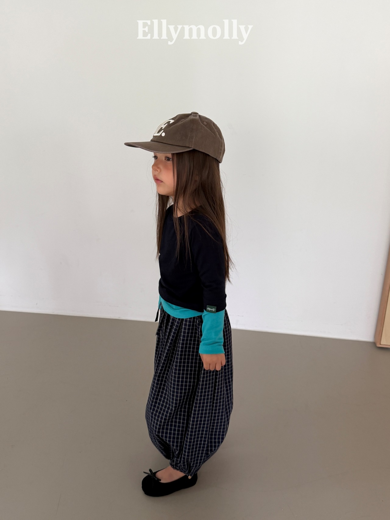 韓国子供服 / 26Autumn / ELLY MOLLY / オータムグリッドバルーンパンツ / 秋服 *5~15*