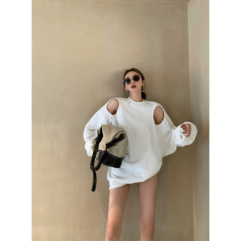 セーター カジュアルルーズコート トップス オータム ロング 秋物 ガールズファッション9728993205