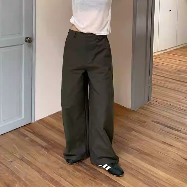 サイドベルト ワイドレッグ フルレングス パンツ 1color APA0099