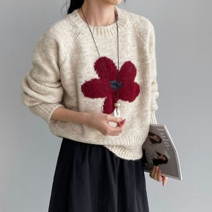 floral crew neck sweater J00028