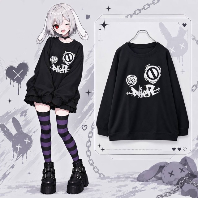 《先着77点超ばら撒きイベント》FACE LOGO OVERSIZE SWEAT
