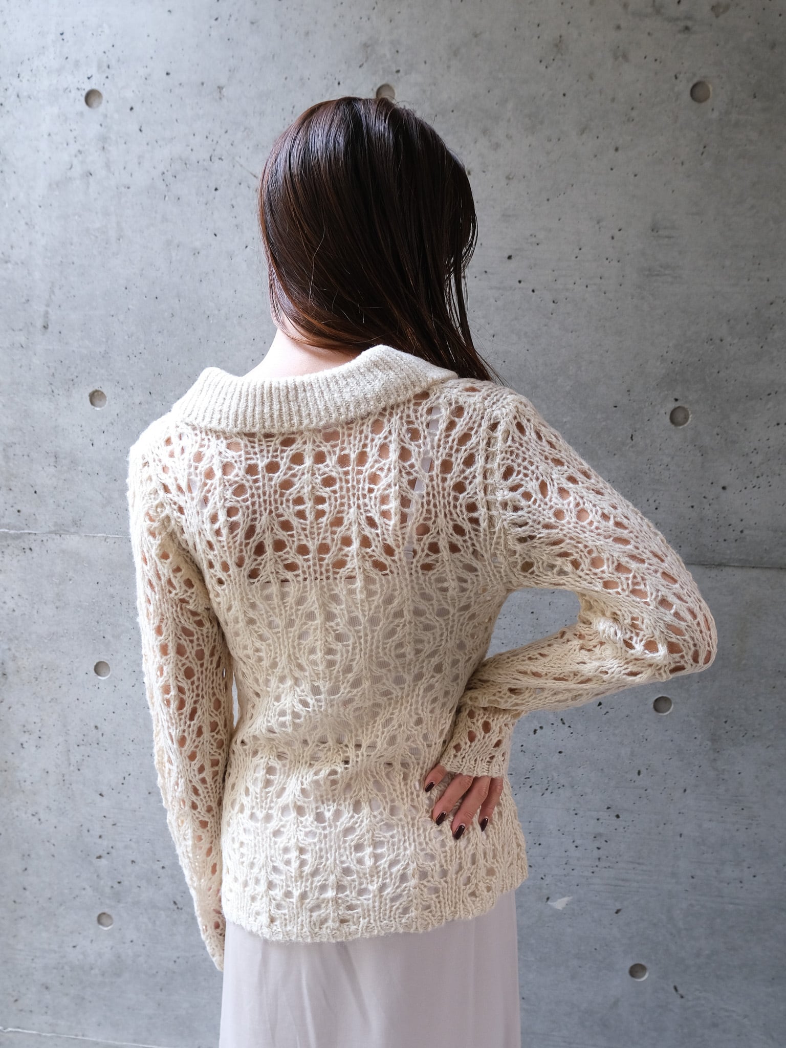MOHAIR POLO KNIT CD(ﾓﾍｱﾎﾟﾛﾆｯﾄｶｰﾃﾞ)【7533147】 | CIEL'AIR