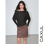 Asymmetric Neck Knit Top/2color