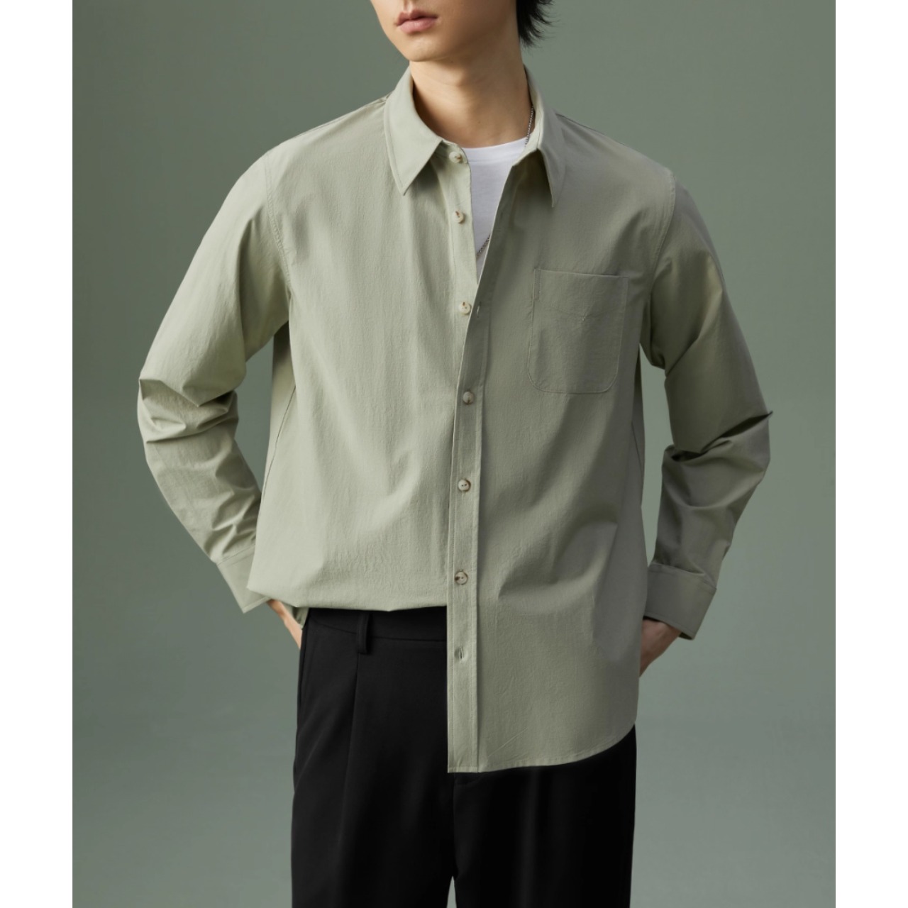 長袖 レギュラーフィット シャツ af0372