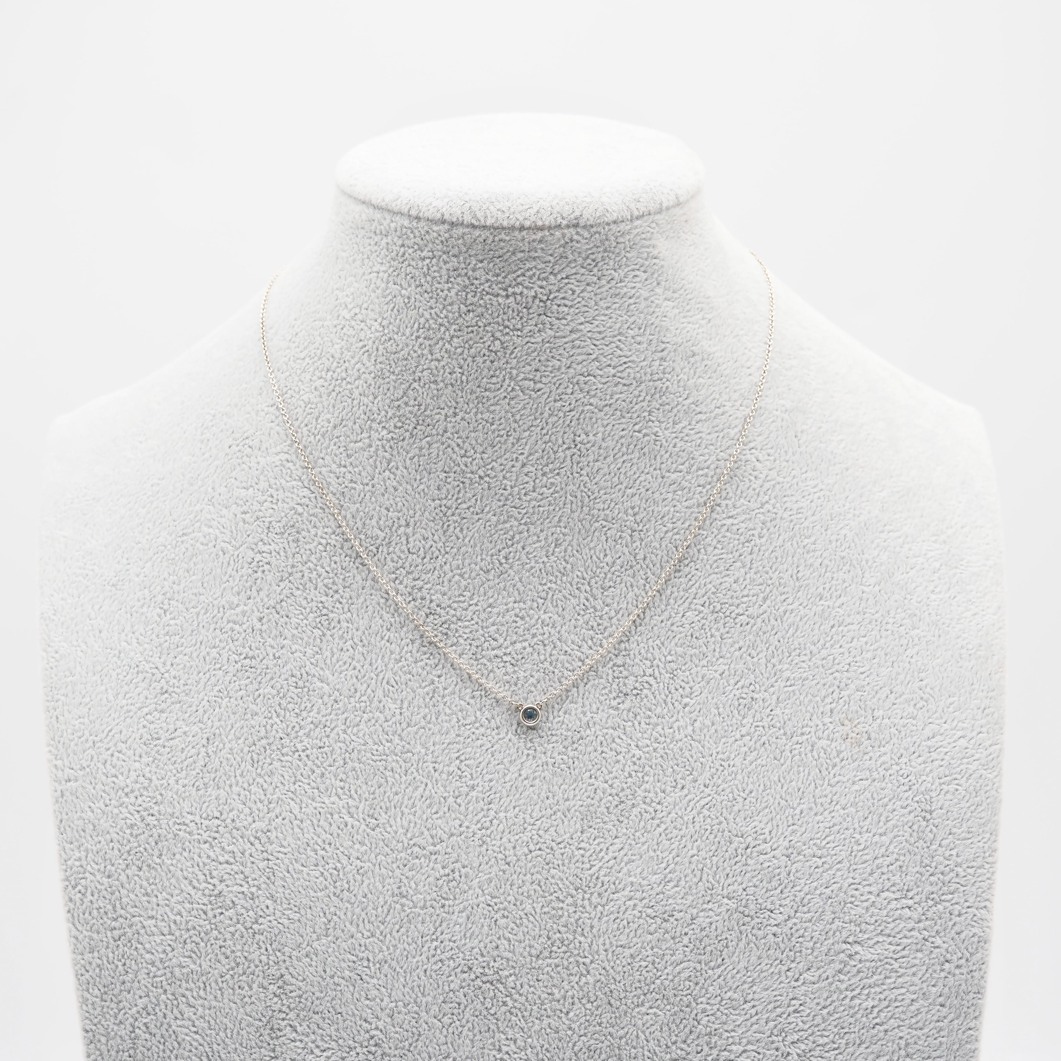 Tiffany&Co. カラー バイザヤード ネックレス アクアマリン シルバー