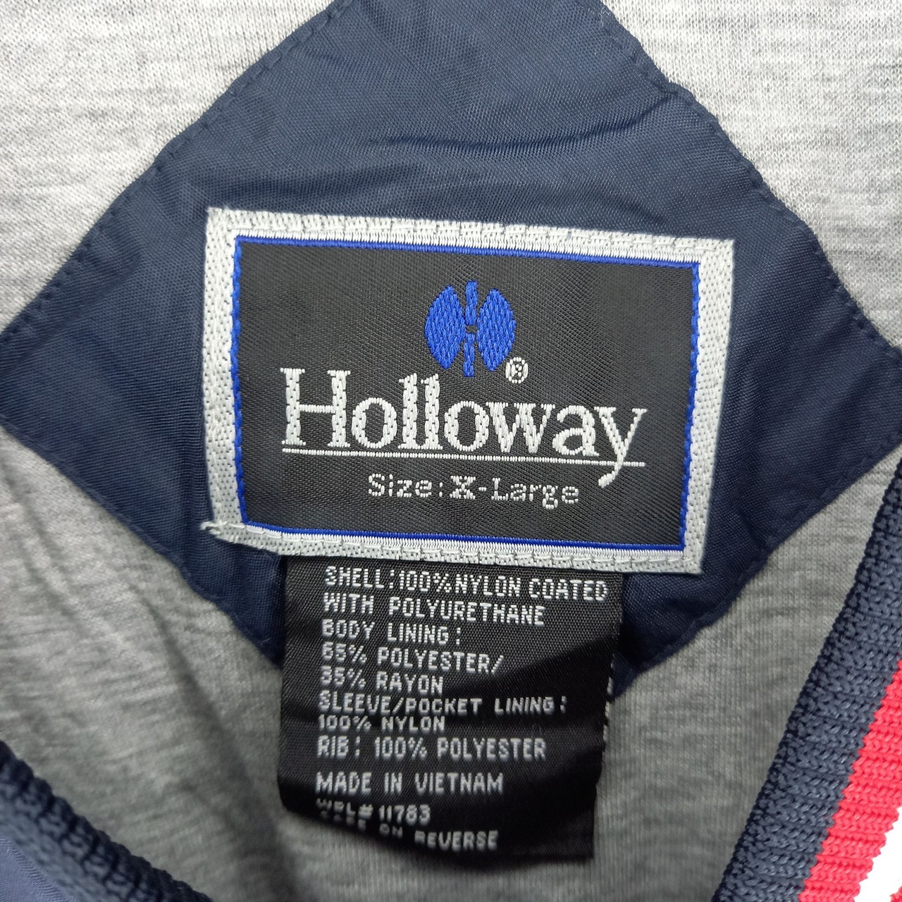 ホロウェイ　Vネック　ナイロンプルオーバー　オーバーサイズ　刺繍ロゴ　XL