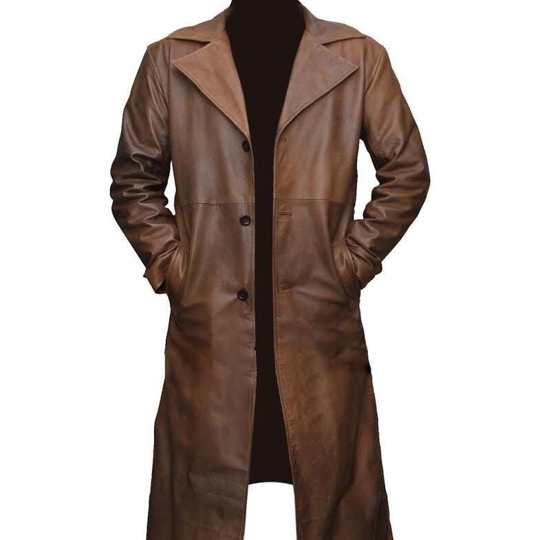 羊革ロングトレンチコートメンズ Sheep Leather Long Trench Coat